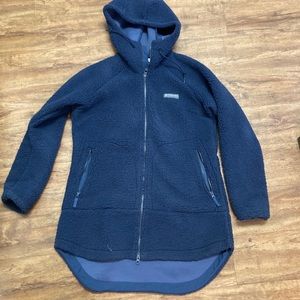 Columbia navy blue Sherpa fleece zip jacket size large